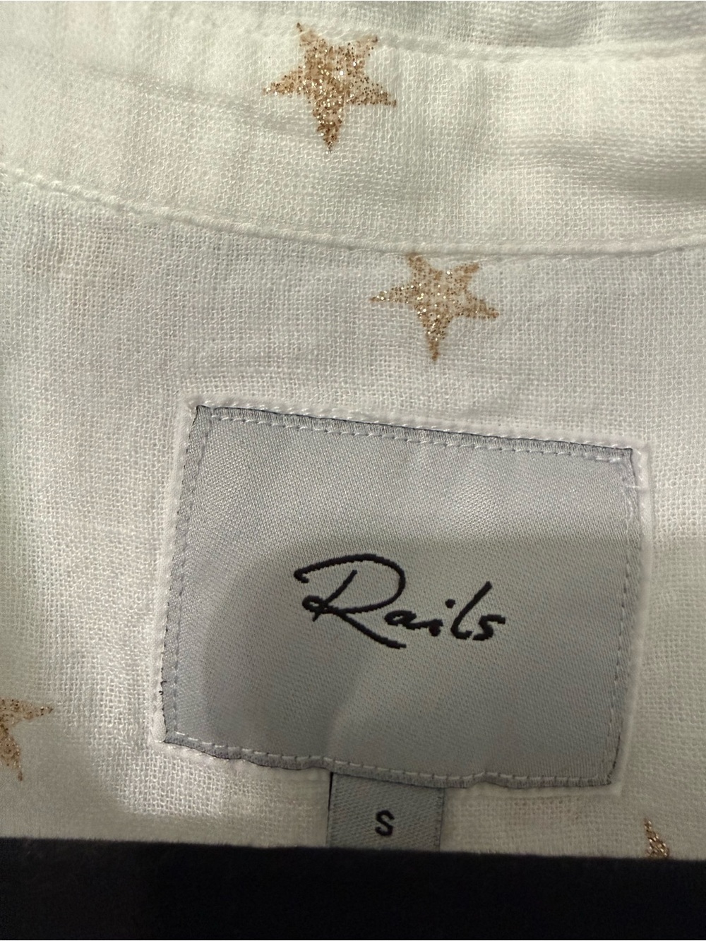 Rails Whitney Linen Blend Rose Gold Stars Top- S - Picture 5 of 11